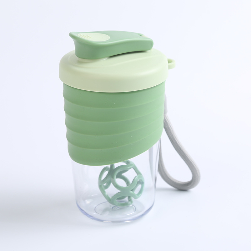 Shaker portabil pentru proteine, pahar plastic pentru amestec, capacitate mare, pentru sport și activități în aer liber, etanș, set din două piese, curea de purtare