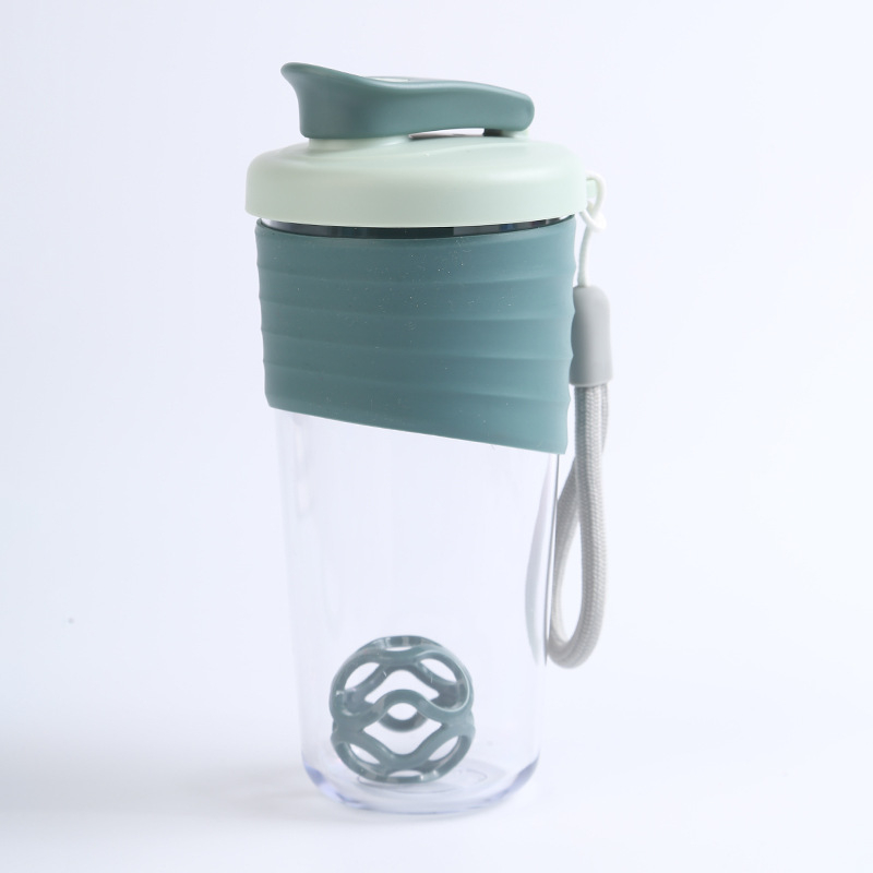 Shaker portabil pentru proteine, pahar plastic pentru amestec, capacitate mare, pentru sport și activități în aer liber, etanș, set din două piese, curea de purtare