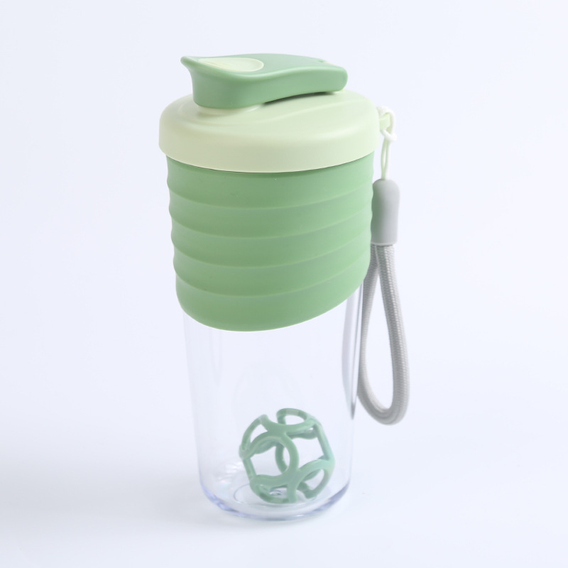 Shaker portabil pentru proteine, pahar plastic pentru amestec, capacitate mare, pentru sport și activități în aer liber, etanș, set din două piese, curea de purtare