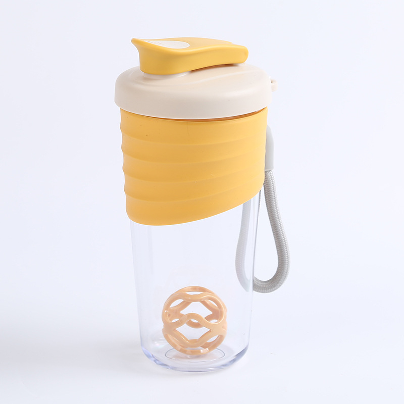 Shaker portabil pentru proteine, pahar plastic pentru amestec, capacitate mare, pentru sport și activități în aer liber, etanș, set din două piese, curea de purtare