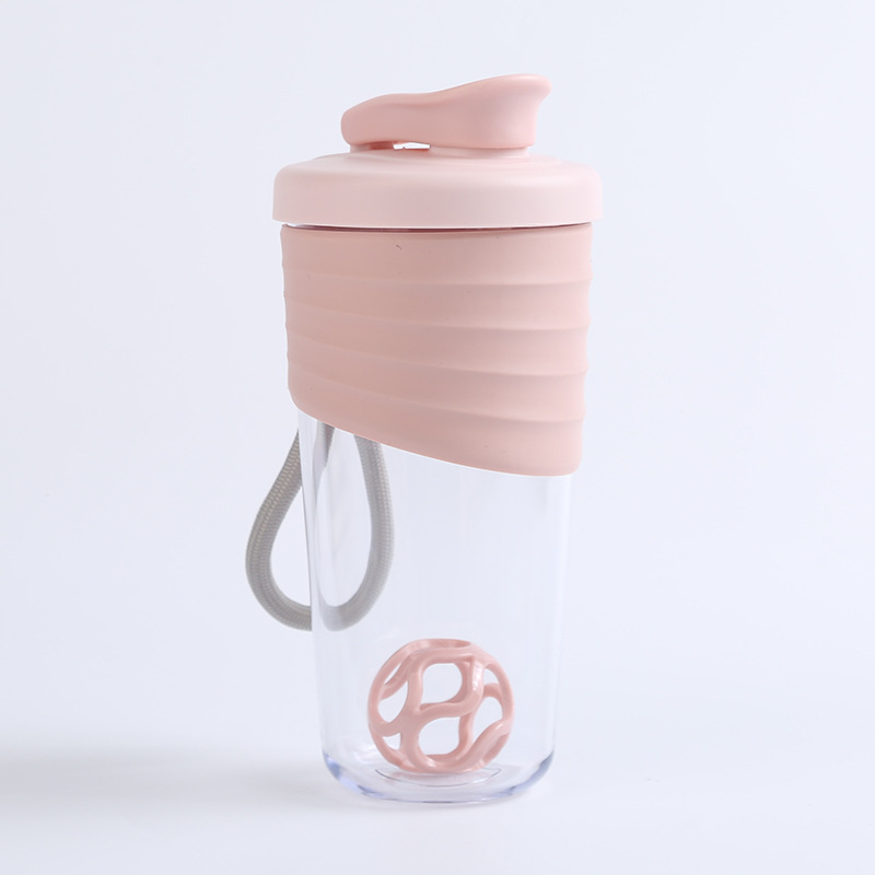 Shaker portabil pentru proteine, pahar plastic pentru amestec, capacitate mare, pentru sport și activități în aer liber, etanș, set din două piese, curea de purtare