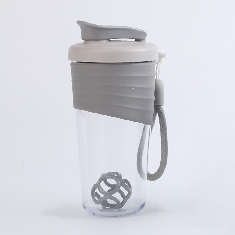 Shaker portabil pentru proteine, pahar plastic pentru amestec, capacitate mare, pentru sport și activități în aer liber, etanș, set din două piese, curea de purtare