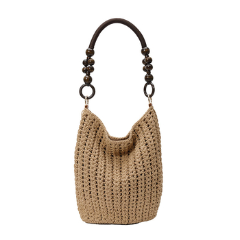 Ženska pletena torbica od slame, ručna izrada, elegantan izgled, plaža torba preko ramena ili crossbody, srednja veličina, proljeće 2026