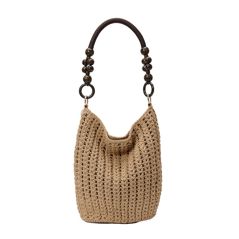 Ženska pletena torbica od slame, ručna izrada, elegantan izgled, plaža torba preko ramena ili crossbody, srednja veličina, proljeće 2026