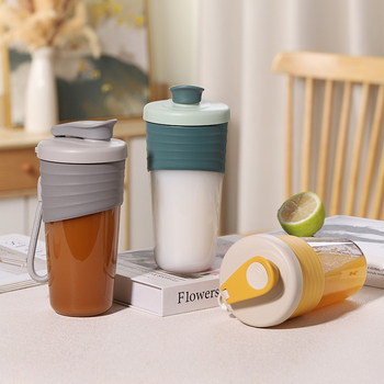 Shaker pentru fitness în aer liber, recipient portabil pentru proteine, milkshake, din plastic, etanș, cu mâner din sfoară