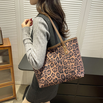 Retro ženska torbica velikog kapaciteta, leopard uzorak, novi nišni stil, moderna torba za rame i tote torba