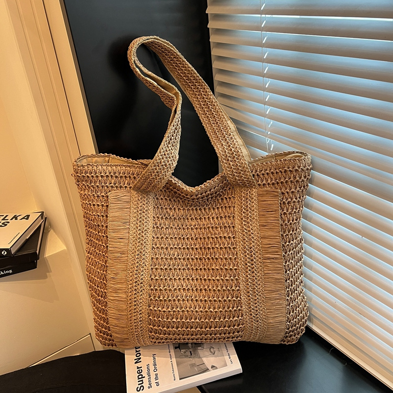 Tote torba od pletene slamene s velikim kapacitetom – svakodnevna upotreba, preko ramena ili crossbody