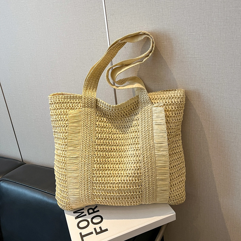 Tote torba od pletene slamene s velikim kapacitetom – svakodnevna upotreba, preko ramena ili crossbody