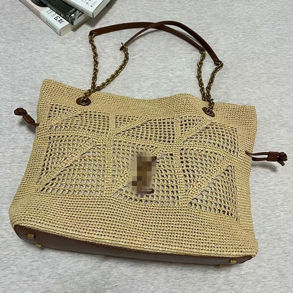 Y Family Yangshulin Visoka verzija Jamieshopping Upletena Lucky Bag Tote s lančićem za plažu, rameni i crossbody za žene