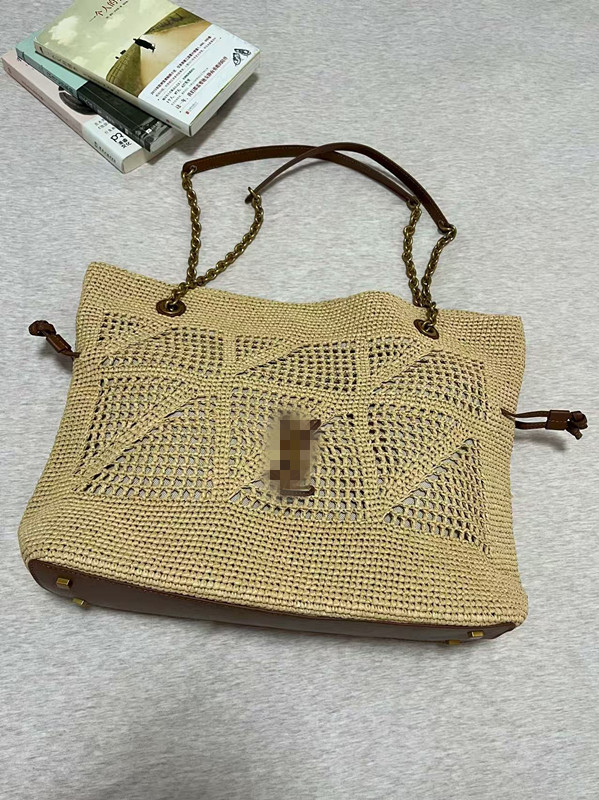 Y Family Yangshulin Visoka verzija Jamieshopping Upletena Lucky Bag Tote s lančićem za plažu, rameni i crossbody za žene