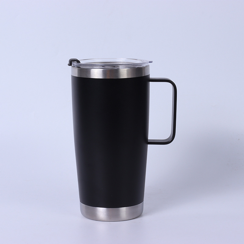 Nou model: Cana auto din oțel inoxidabil 20oz, cu mâner și pai, izolație în vid – interior 304, exterior 201