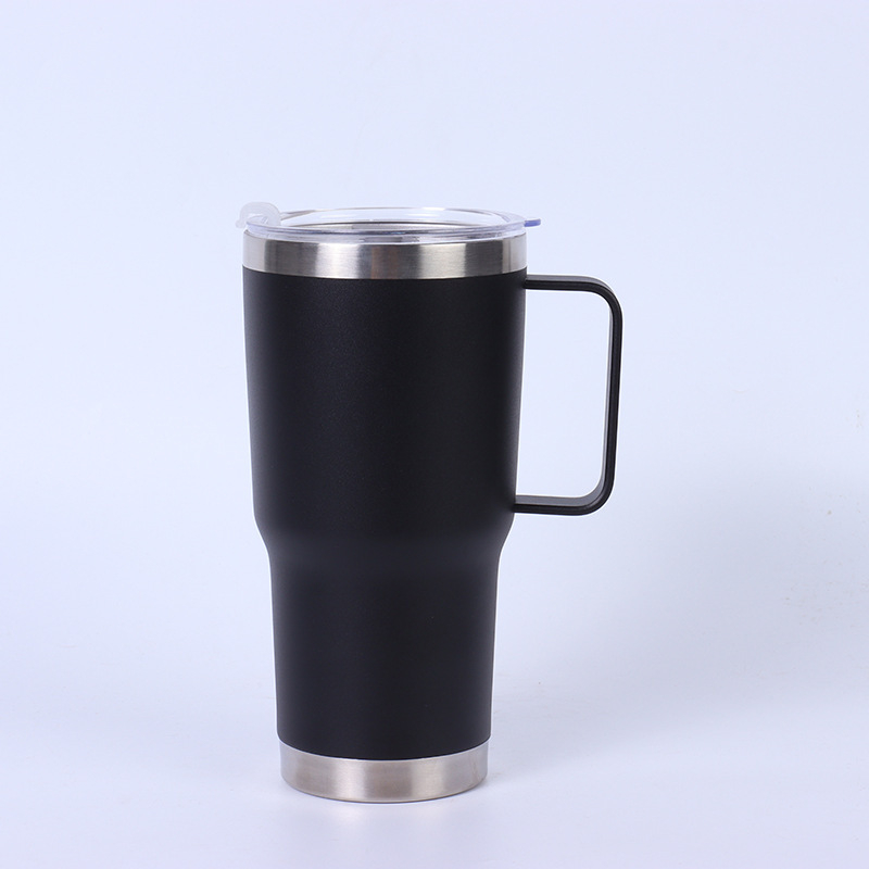 Nou model: Cana auto din oțel inoxidabil 20oz, cu mâner și pai, izolație în vid – interior 304, exterior 201