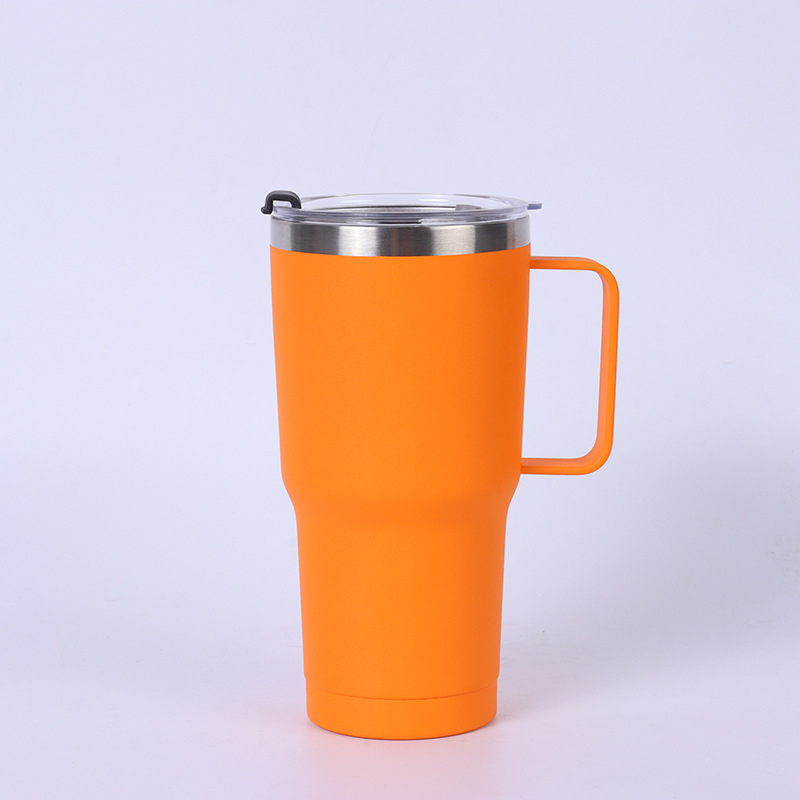 Nou model: Cana auto din oțel inoxidabil 20oz, cu mâner și pai, izolație în vid – interior 304, exterior 201