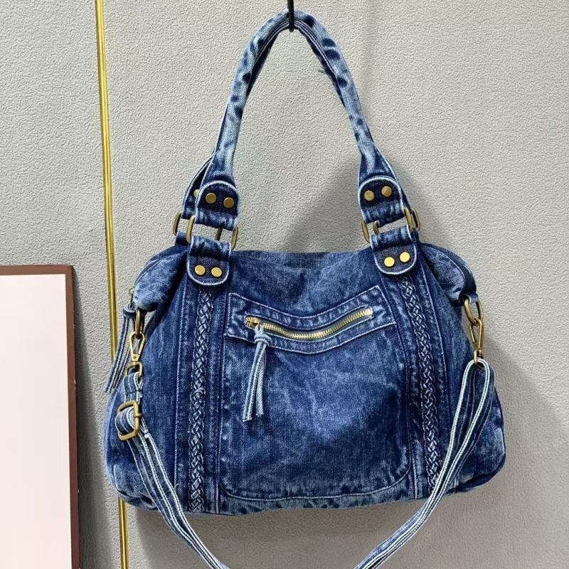 Traper tote torba u retro stilu, velika zapremina, ženska torba u stilu motocikla