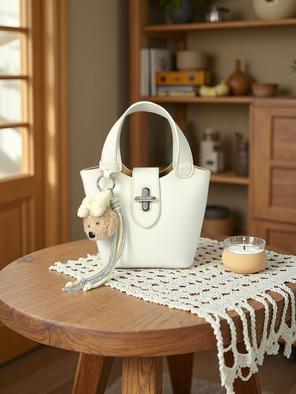 Ženska plava vedierova torbica Sea Salt s ramenskim i crossbody remenom