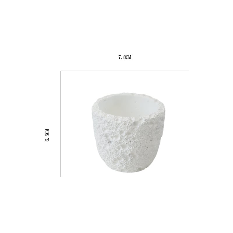 Ghiveci din ciment Morandi alb-lapte cu textură de piatră vulcanică, stil Nordic, pentru birou și locuință