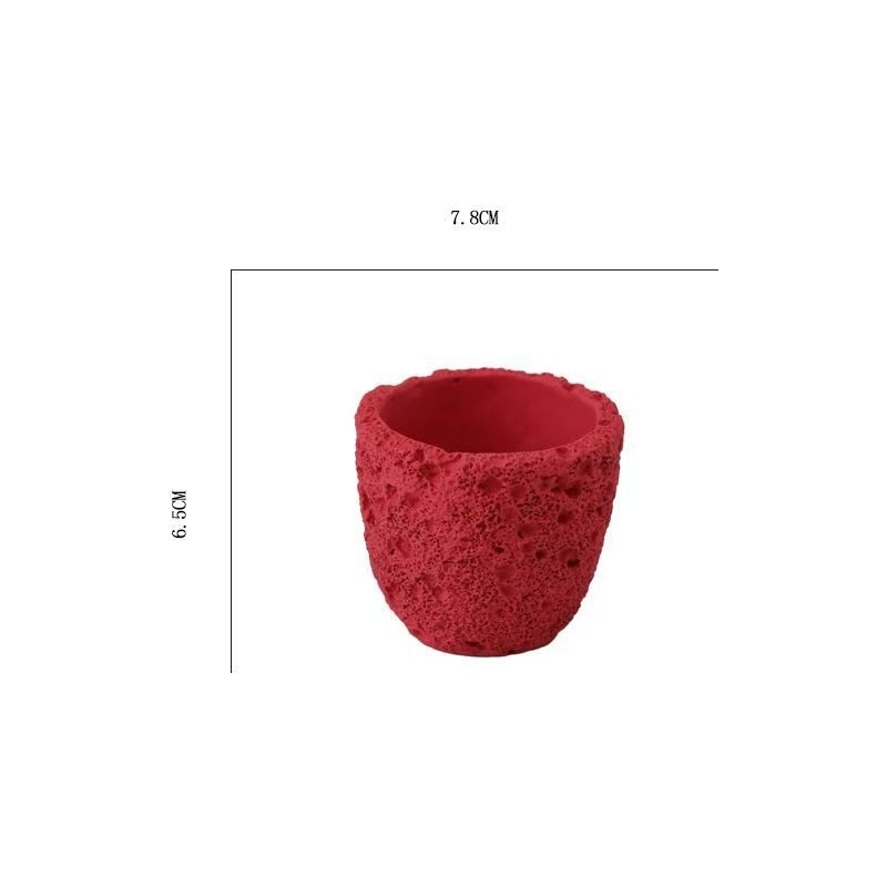 Ghiveci din ciment Morandi alb-lapte cu textură de piatră vulcanică, stil Nordic, pentru birou și locuință