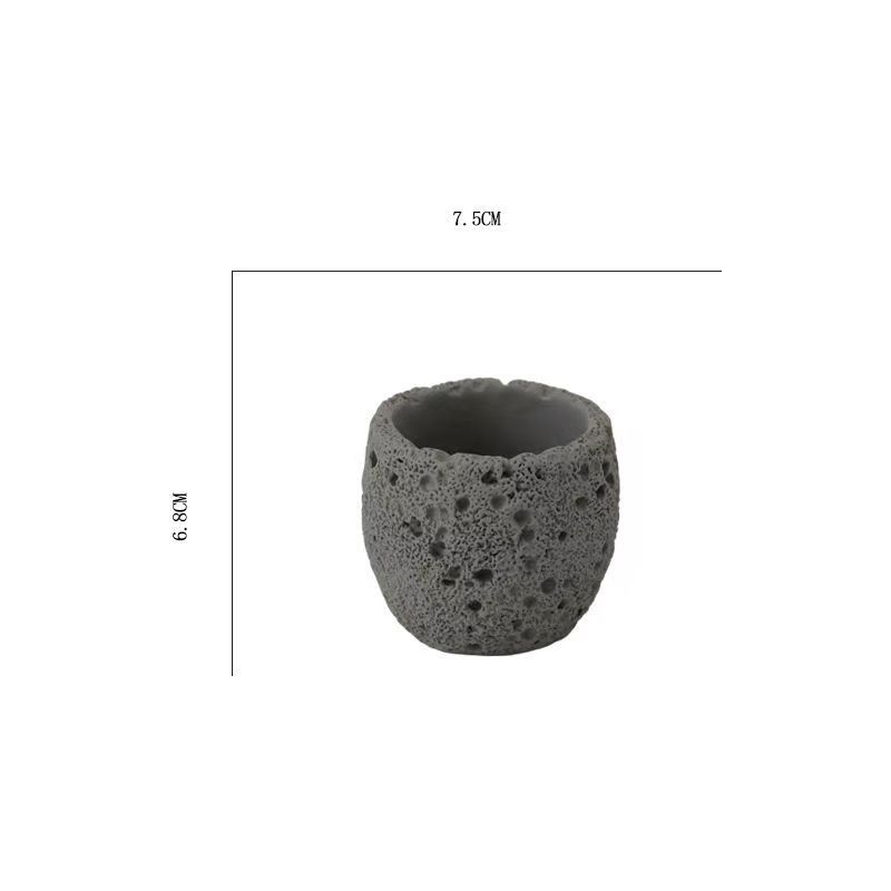 Ghiveci din ciment Morandi alb-lapte cu textură de piatră vulcanică, stil Nordic, pentru birou și locuință
