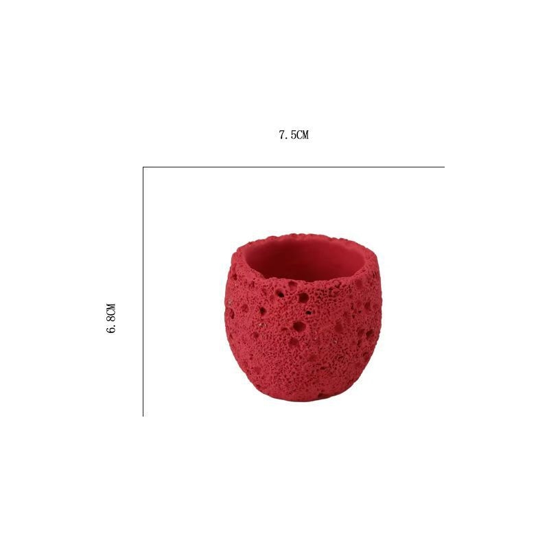 Ghiveci din ciment Morandi alb-lapte cu textură de piatră vulcanică, stil Nordic, pentru birou și locuință