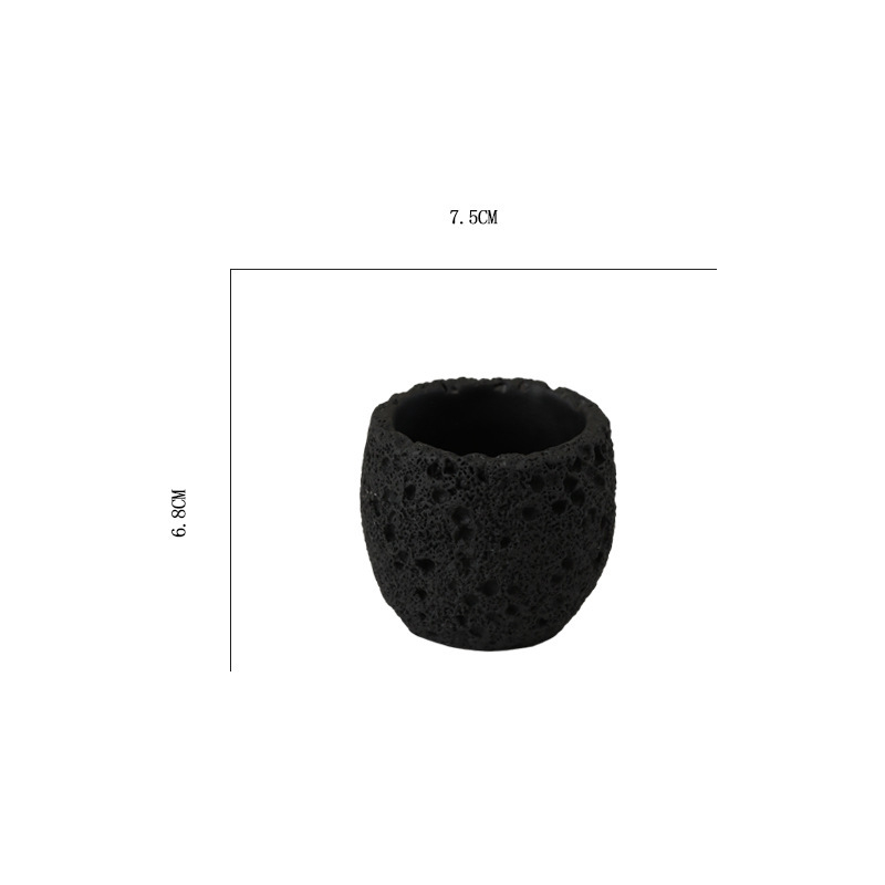 Ghiveci din ciment Morandi alb-lapte cu textură de piatră vulcanică, stil Nordic, pentru birou și locuință