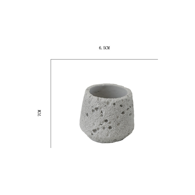Ghiveci din ciment Morandi alb-lapte cu textură de piatră vulcanică, stil Nordic, pentru birou și locuință