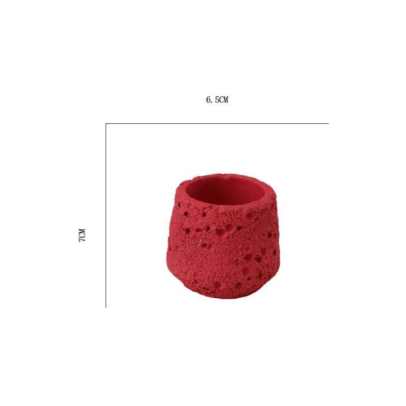 Ghiveci din ciment Morandi alb-lapte cu textură de piatră vulcanică, stil Nordic, pentru birou și locuință