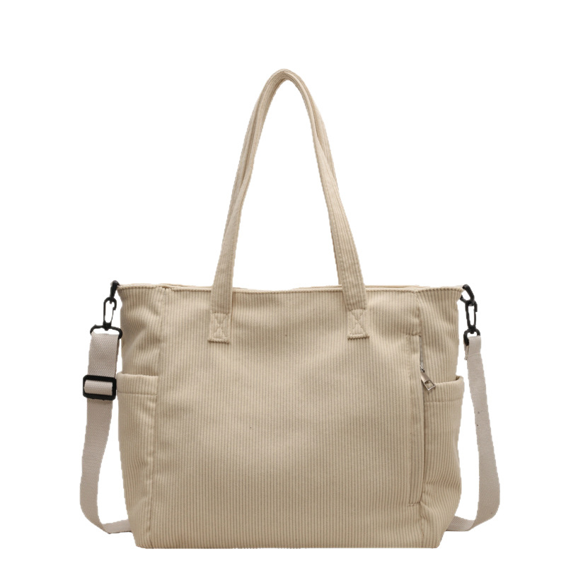 Ženska Corduroy Tote torba – Velika kapaciteta, za svakodnevnu upotrebu, za školu i posao, preko ramena ili crossbody