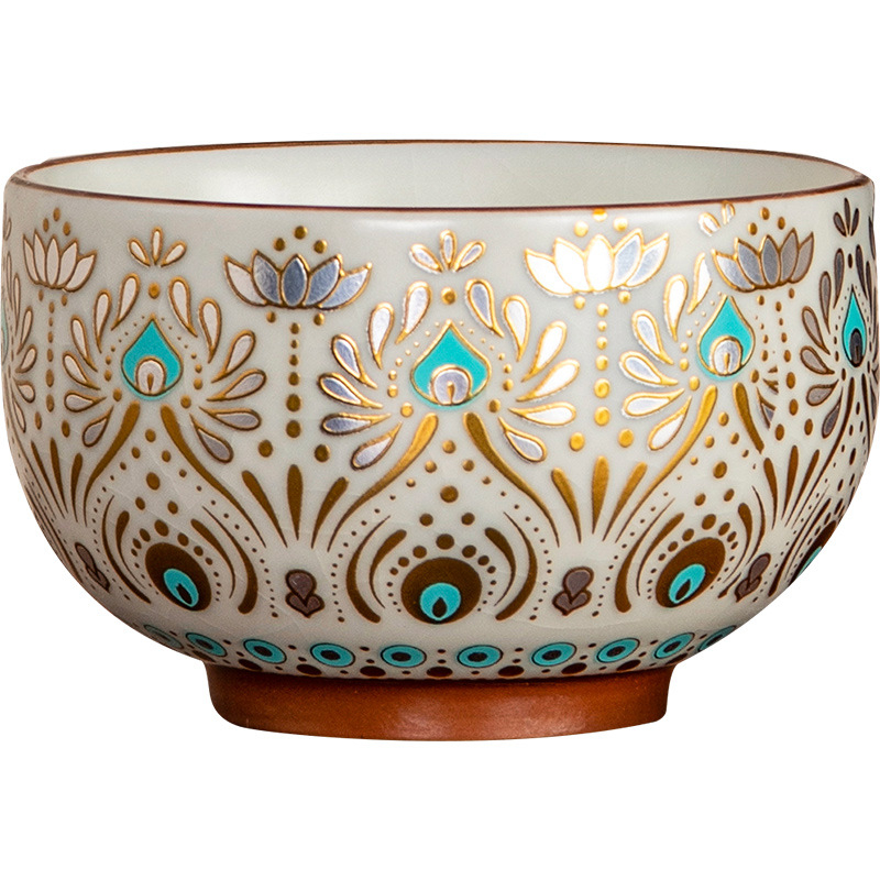 Căniță Arhat din porțelan, decor cu glazură peste glazură, stil nou chinezesc, pentru uz casnic, cană unică