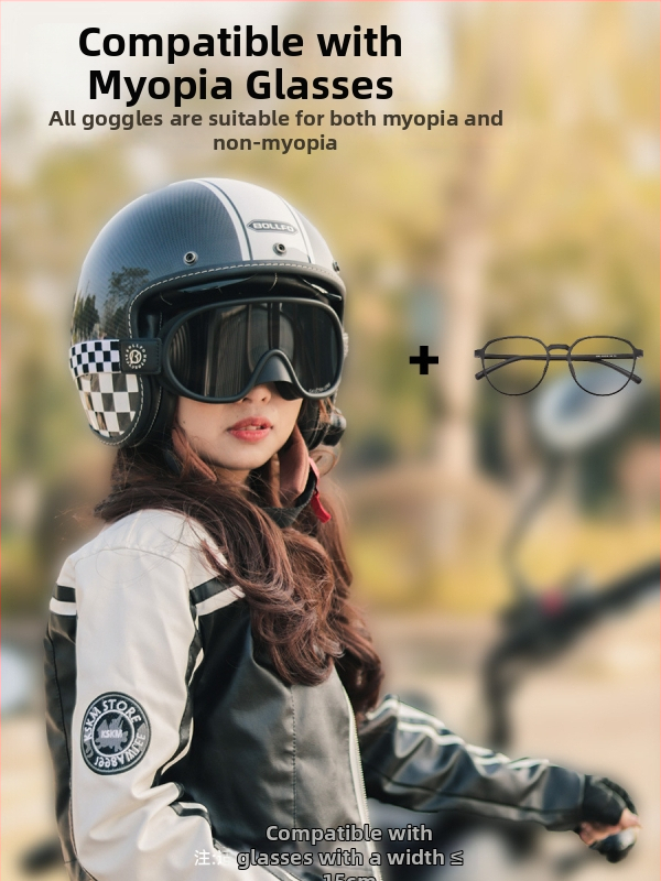 Denné/nočné dvojúčelové motocyklové retro okuliare pre prilbu Harley, vetruodolné, farebne meniteľné, kompatibilné s dioptrickými okuliarmi