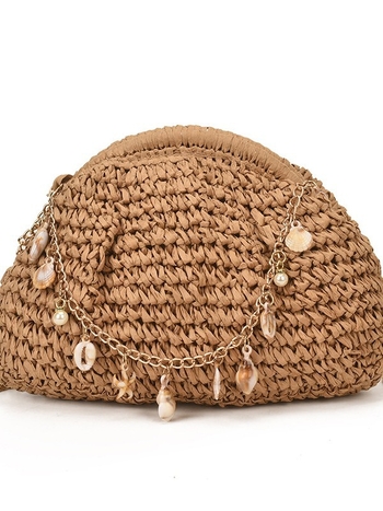 Ženska slamnata torba s lancem, crossbody za ljetne odmore na plaži, 2026 novi model, jedinstvena pletena torba za rame