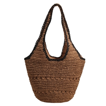 Nova ženska torbica preko ramena s velikim kapacitetom, ručno pletena torba od tkanine, casual tote, torba tipa bucket za plažu i odmor