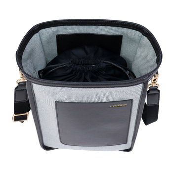 Bucket torba s prilagođenim logom, retro stil, ženska crossbody torba od platna s pletenom teksturom, vrhunski dizajn