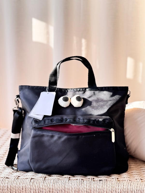 Serija Velikih Očiju s Osmijehom: majčanska torba s jednim remenom, duhovita i slatka crossbody torba, velik kapacitet