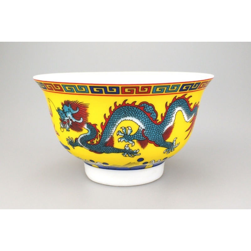 Vas din porțelan pentru ceai cu unt, stil tibetan etnic, diametru 12 cm, vas cu dragon pentru ceai cu lapte și recuzită pentru dans Mongol