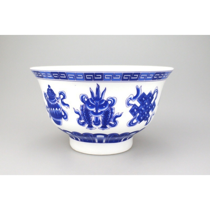Vas din porțelan pentru ceai cu unt, stil tibetan etnic, diametru 12 cm, vas cu dragon pentru ceai cu lapte și recuzită pentru dans Mongol