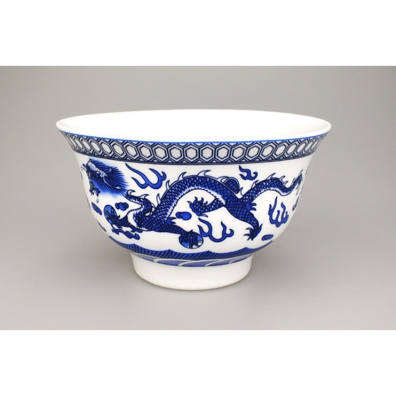 Vas din porțelan pentru ceai cu unt, stil tibetan etnic, diametru 12 cm, vas cu dragon pentru ceai cu lapte și recuzită pentru dans Mongol