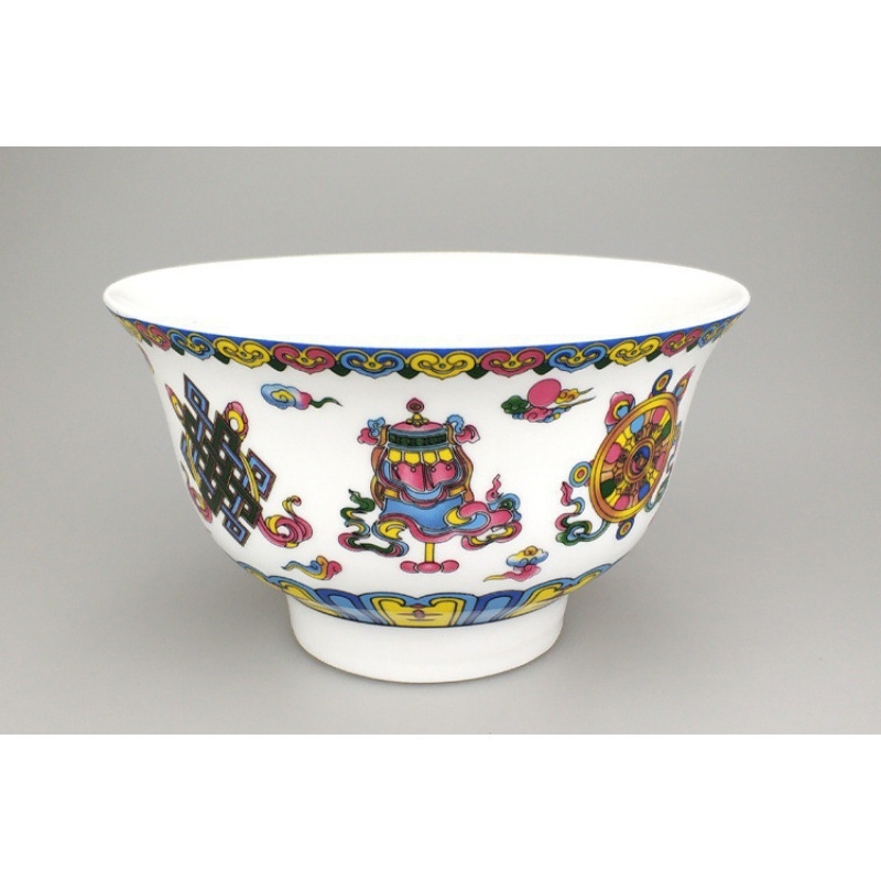 Vas din porțelan pentru ceai cu unt, stil tibetan etnic, diametru 12 cm, vas cu dragon pentru ceai cu lapte și recuzită pentru dans Mongol
