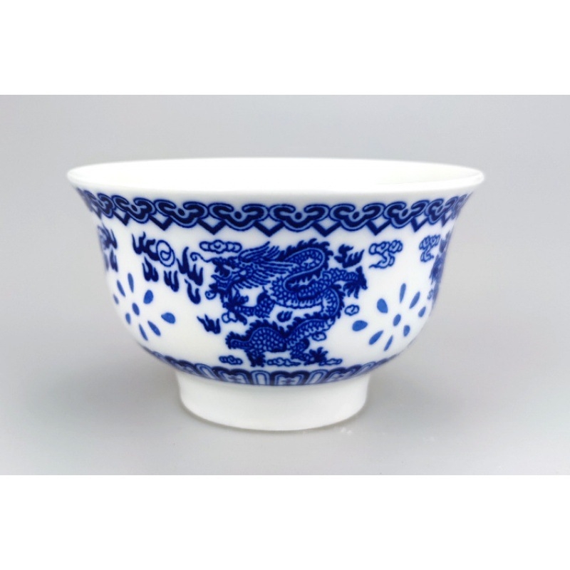 Vas din porțelan pentru ceai cu unt, stil tibetan etnic, diametru 12 cm, vas cu dragon pentru ceai cu lapte și recuzită pentru dans Mongol