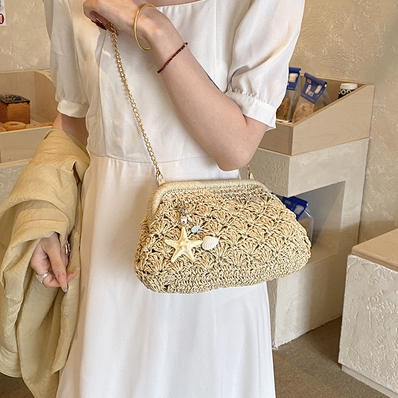 Torba od pletene slamene velike kapacitete za žene – casual crossbody za plažu