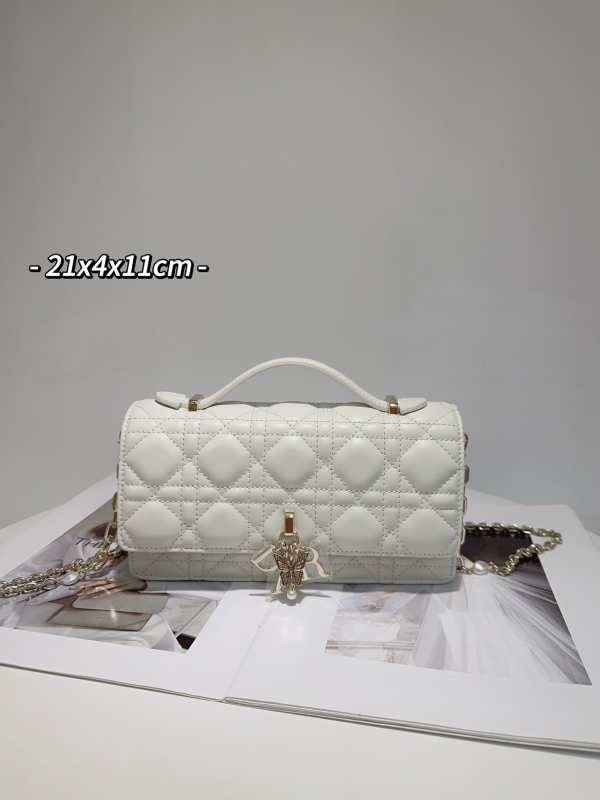 Ljetna luksuzna torbica D Family s dijamantnim prešivanjem i lancanim remenom, za ramenu ili crossbody, stil Princeze Diane, mala veličina