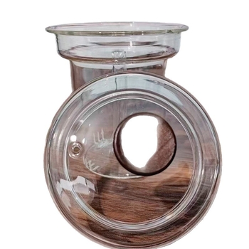Ceainic din sticlă borosilikat cu mâner și capac, cană de ceai integrată – set modern minimalist pentru ceai