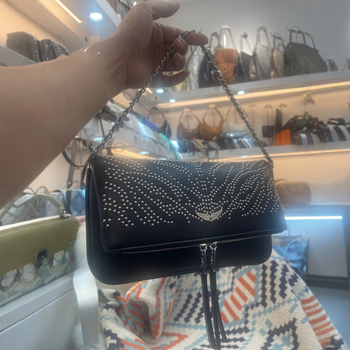 PU ženska torba s krilima i kristalima, lančani remen, crossbody/klutch, oblik omotnice