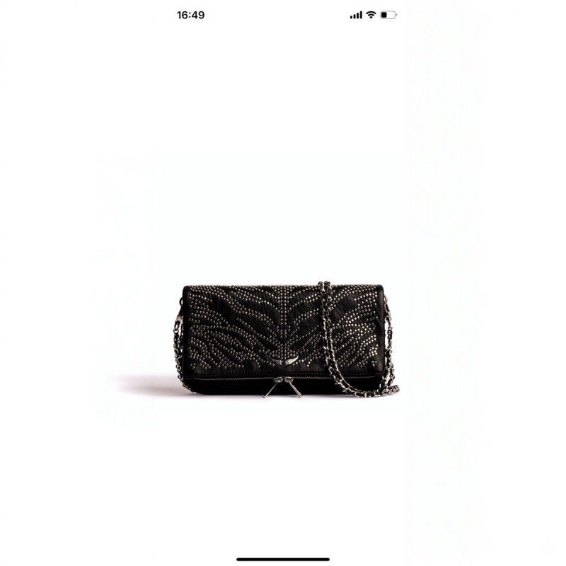PU ženska torba s krilima i kristalima, lančani remen, crossbody/klutch, oblik omotnice