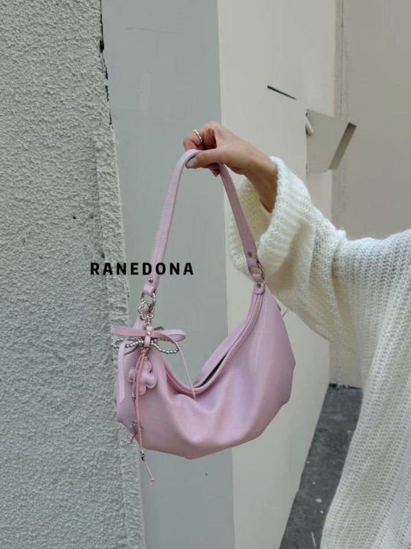 Korejski inspirirana ženska torbica, oblik oblaka, dumpling stil, PU koža, velika veličina, za rame ili crossbody
