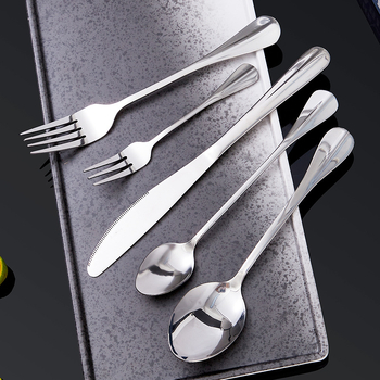 Set de tacâmuri din oțel inoxidabil, stil european, pentru bufet, include cuțite și furci pentru friptură, cuțite și furcuri pentru desert, linguri de orez și de supă