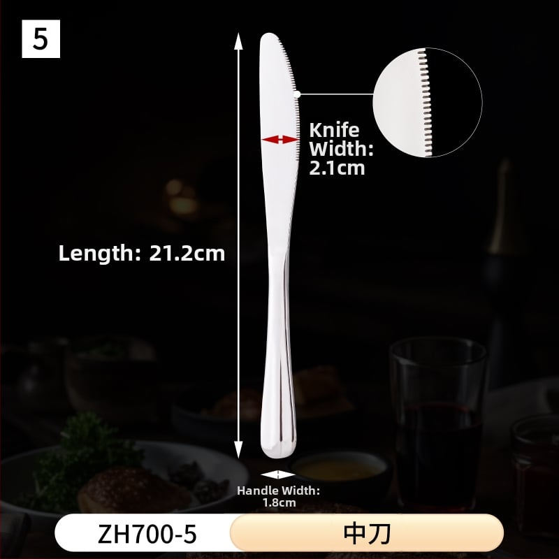 Set de tacâmuri din oțel inoxidabil, stil european, pentru bufet, include cuțite și furci pentru friptură, cuțite și furcuri pentru desert, linguri de orez și de supă