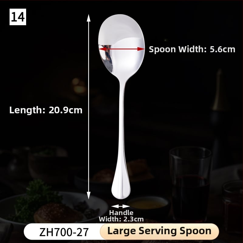 Set de tacâmuri din oțel inoxidabil, stil european, pentru bufet, include cuțite și furci pentru friptură, cuțite și furcuri pentru desert, linguri de orez și de supă