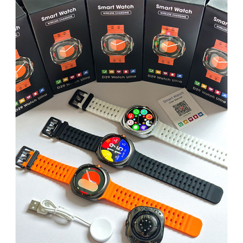 D29 Watch Ultra pametni sat s Bluetoothom, 1,54 inča IPS zaslon, zdravstveno praćenje (srčani ritam, krvni tlak, zasićenost kisikom), Bluetooth pozivi, daljinsko fotografiranje, bežično punjenje, okrugli brojčanik, silikonski remen