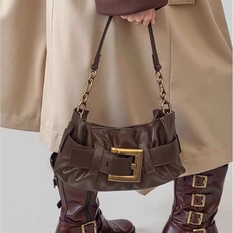 Ženska torba s oblikom oblaka, boutique dizajn, crossbody s dvostrukim remenom, jesen 2025, teksturna kontrastna tekstura, retro street stil, srednja veličina
