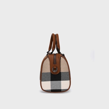 Ženska mala crossbody torba u britskom Boston stilu s prugastim kariranim uzorkom